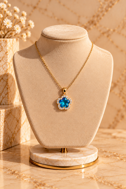 COLLANA FIORE AZZURRO