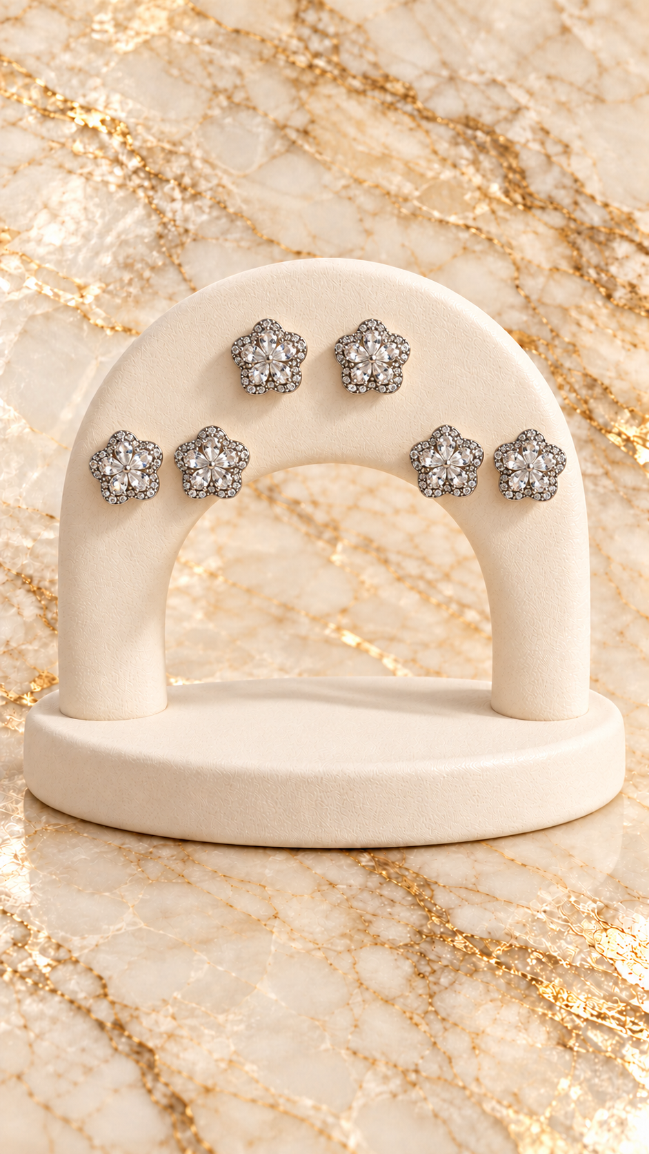 ORECCHINI SET FIORE PAVE'