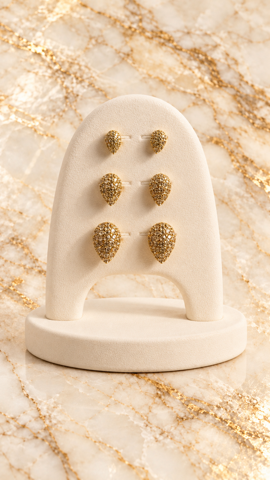 SET GOCCE PAVE' GOLD
